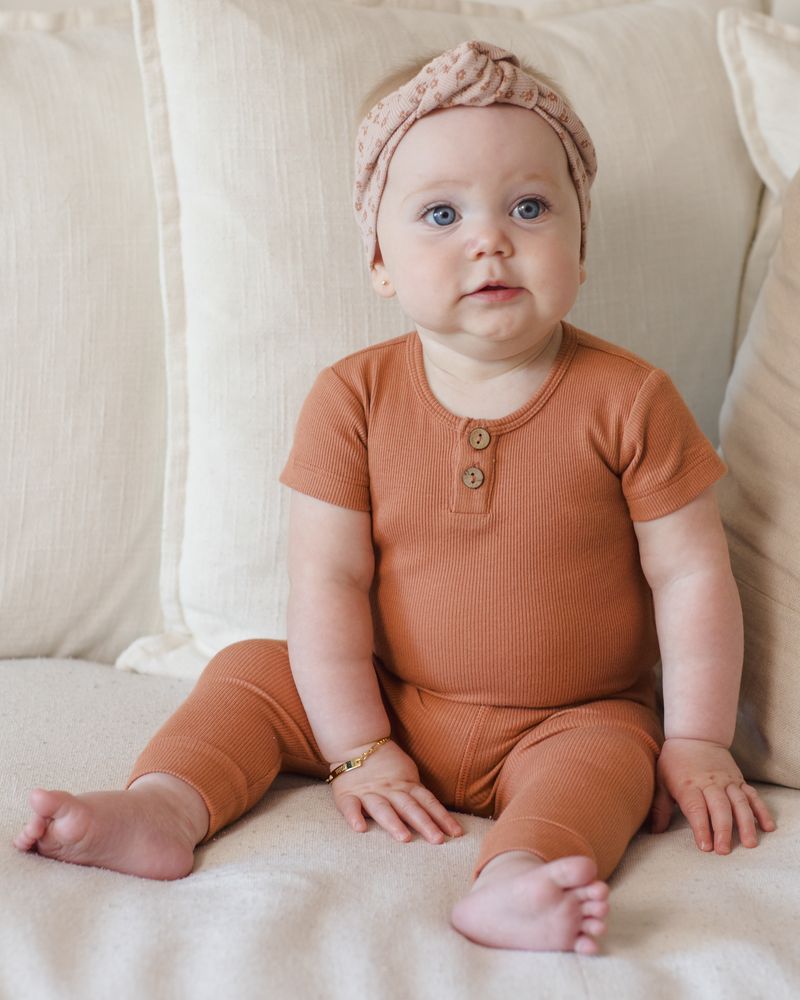 Ribbed Henley Bodysuit || Poppy by Quincy Mae