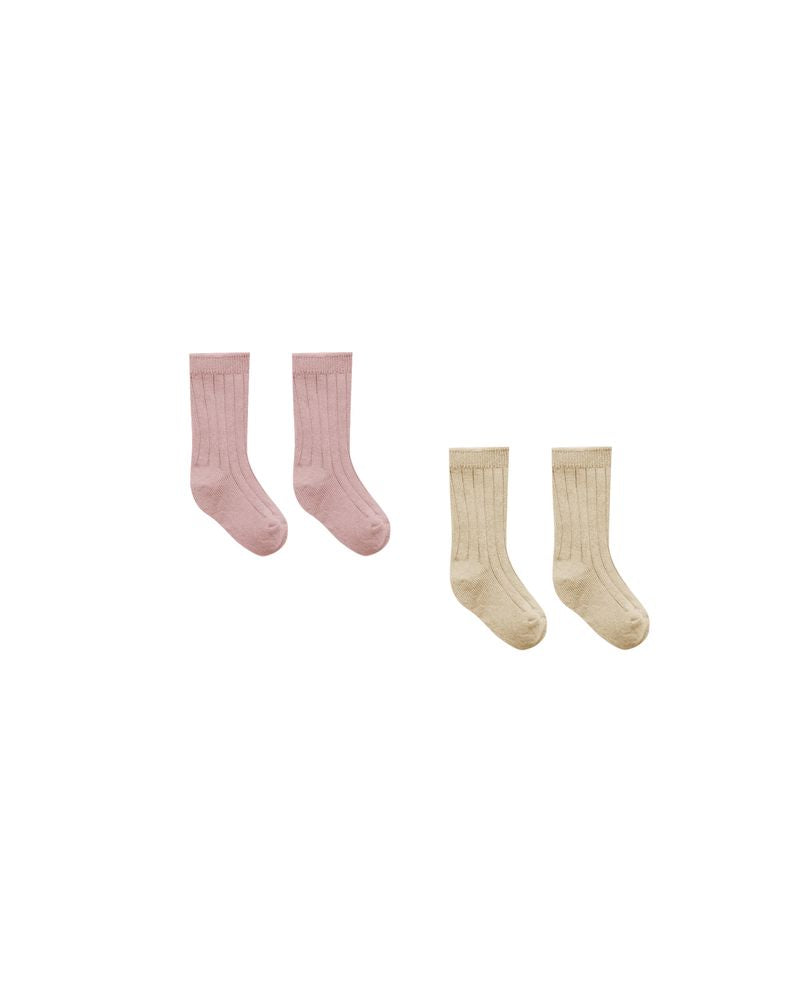 Sock Set || Butterscotch, Mauve by Quincy Mae