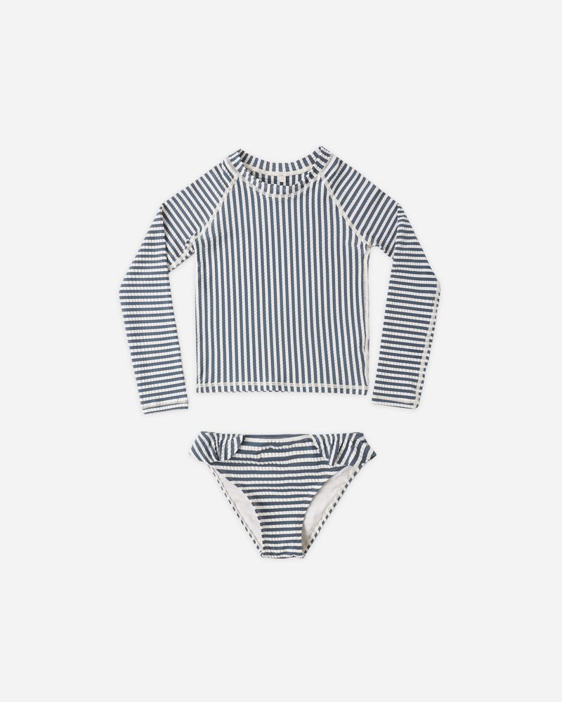 Maryn Rashguard Set || Navy Stripe by Rylee + Cru