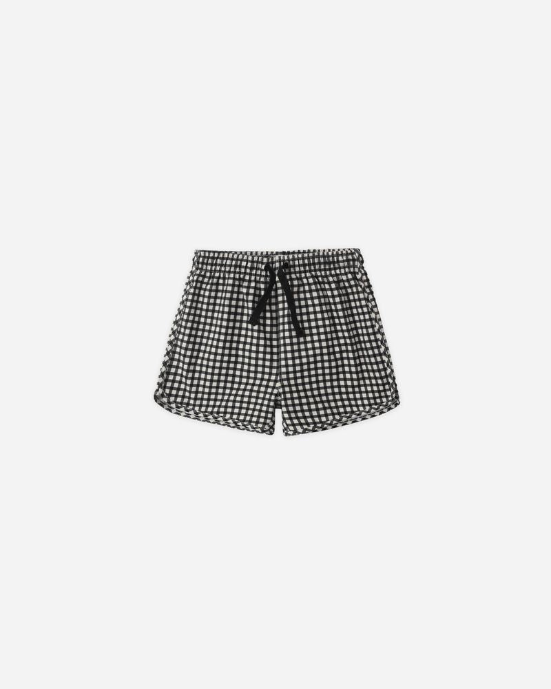 Swim Trunk || Black Gingham by Rylee + Cru