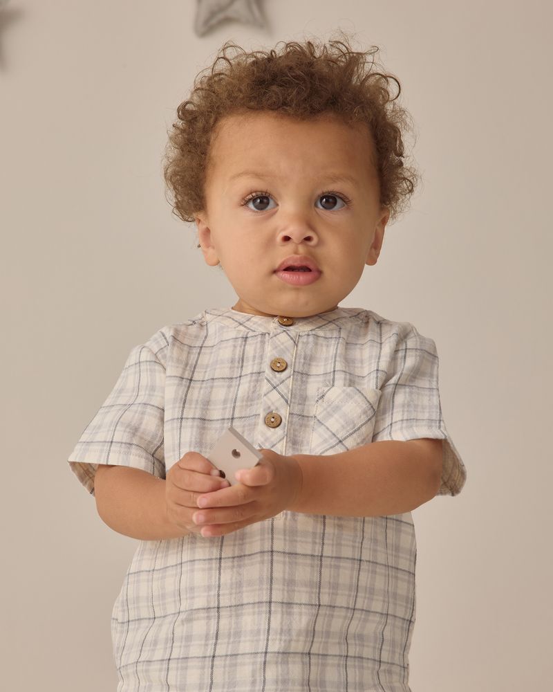 Jaxson Shirt || Blue Plaid by Quincy Mae
