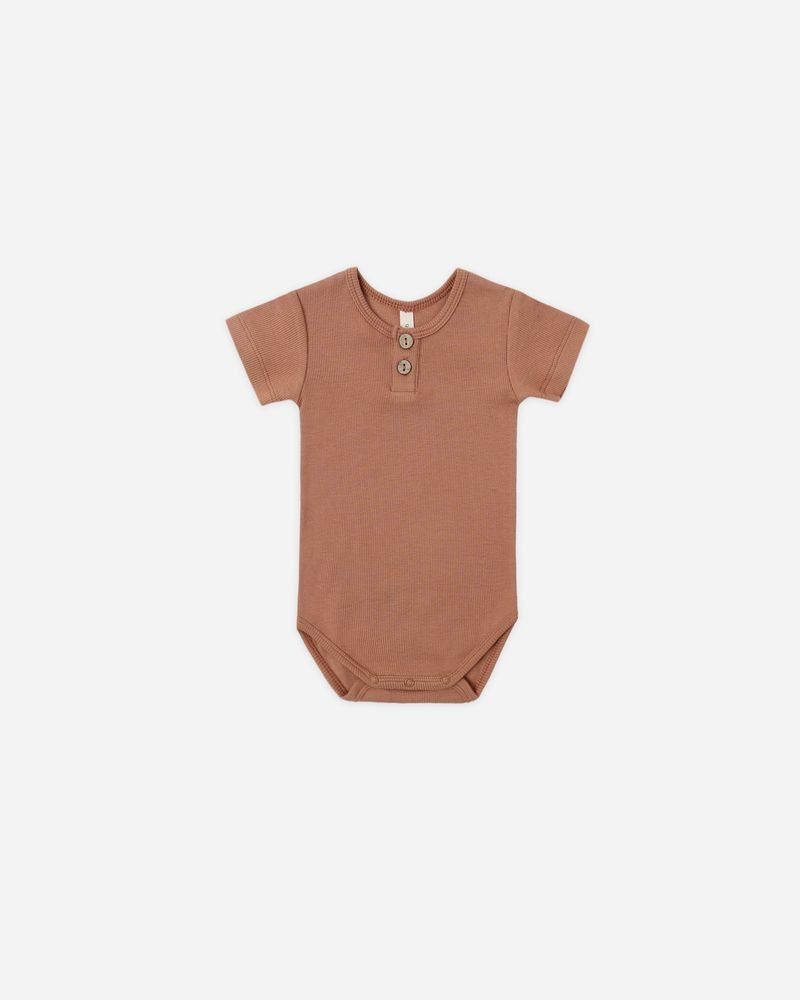 Ribbed Henley Bodysuit || Poppy by Quincy Mae