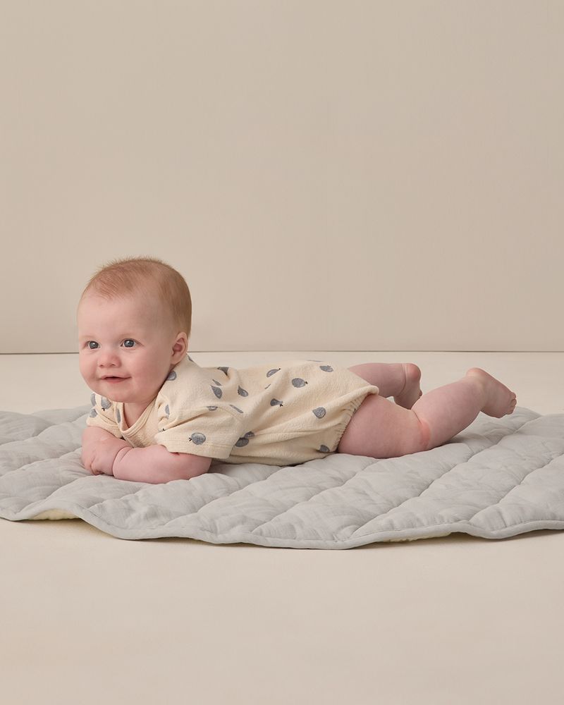 Relaxed Short Sleeve Bubble Romper || Blueberries by Quincy Mae