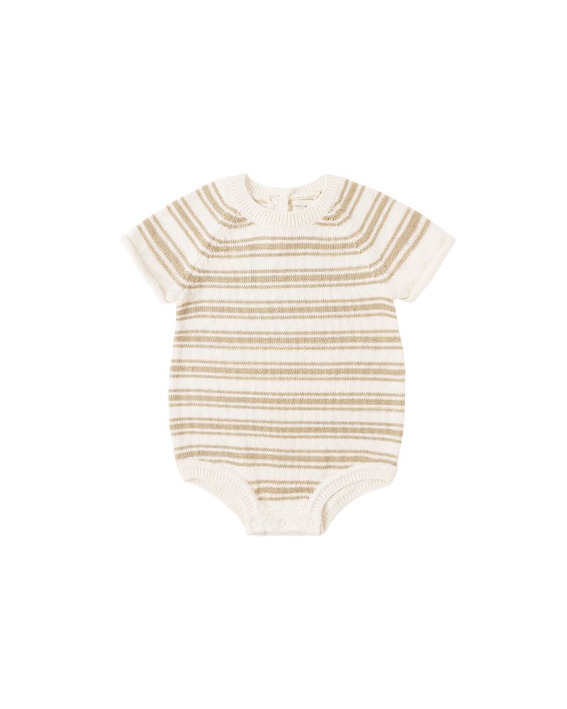 Rowan Romper || Butterscotch Stripe by Quincy Mae