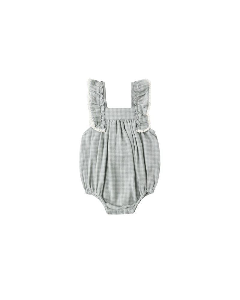 Maya Romper || Green Gingham by Rylee + Cru