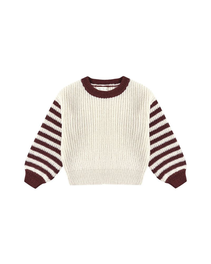 Aspen Sweater || Burgundy Stripe by Rylee + Cru