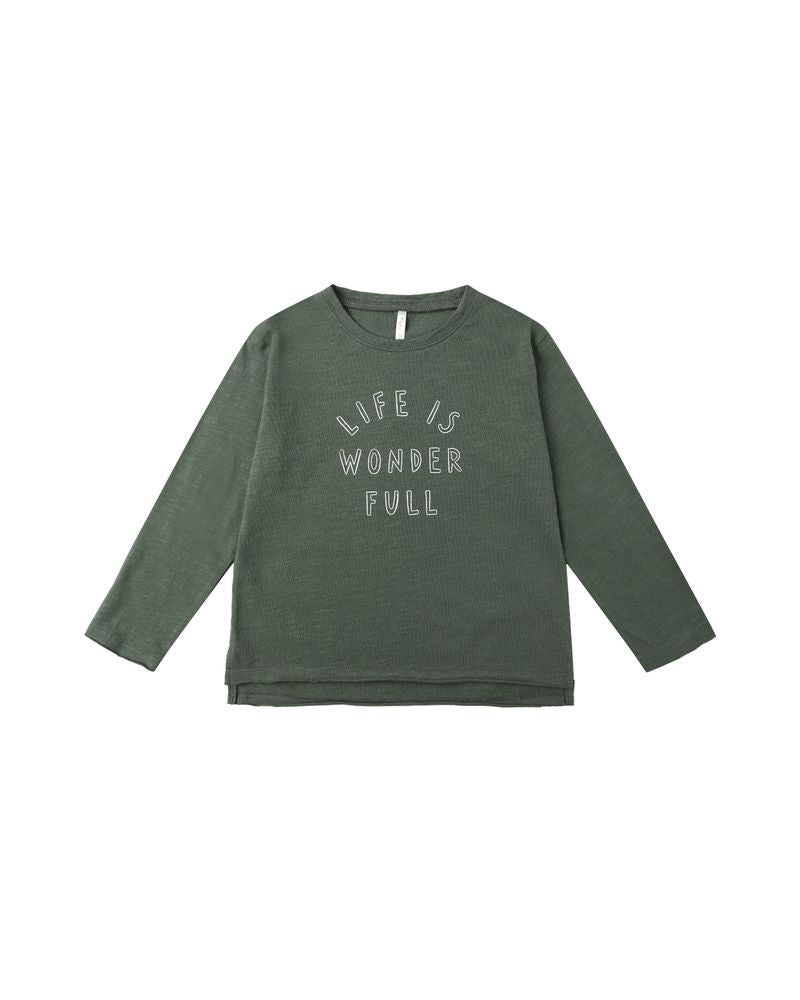 Raw Edge Long Sleeve Tee || Life Is Wonder Full by Rylee + Cru