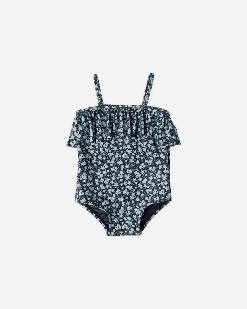 Ruffle One-Piece || Navy Floral by Rylee + Cru