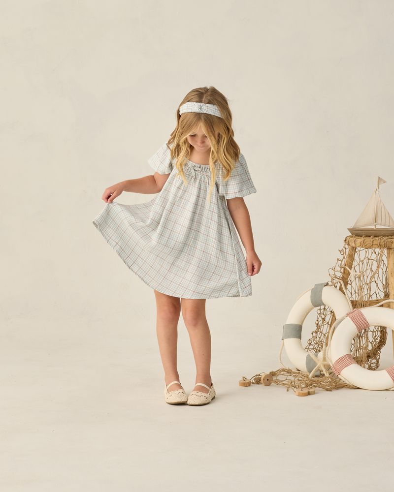 Sabrina Mini Dress || Light Blue Plaid by Rylee + Cru
