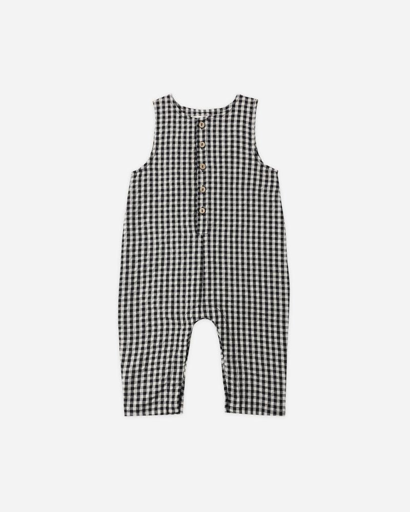 Button Jumpsuit || Black Check by Rylee + Cru