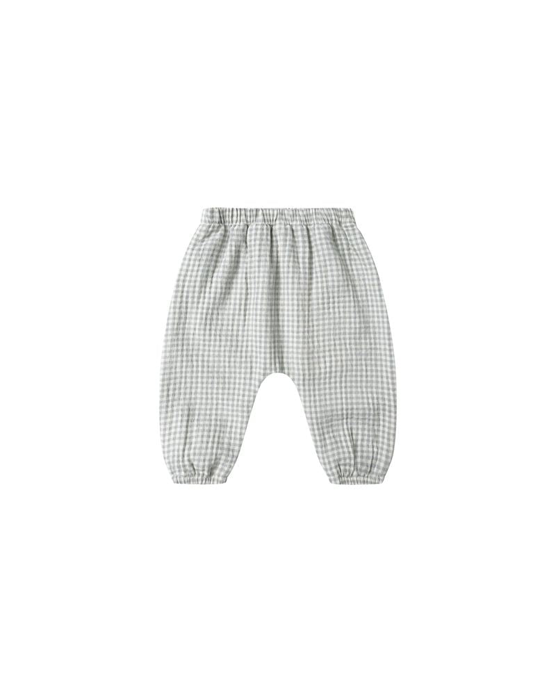 Woven Pant || Blue Gingham by Quincy Mae