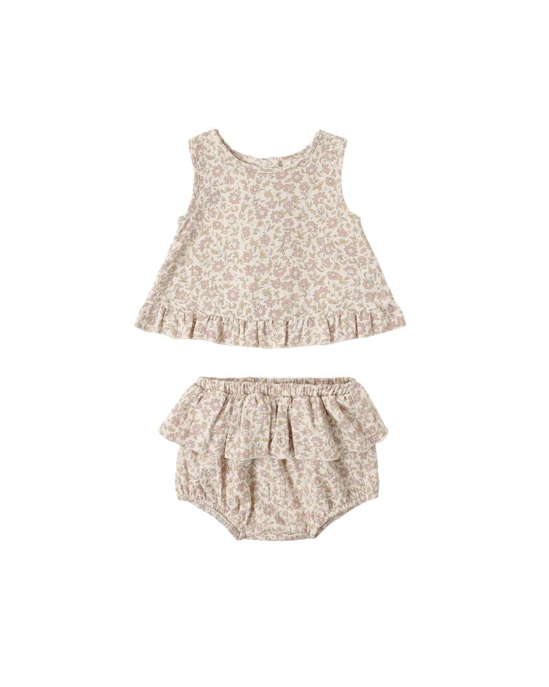 Ruffled Tulip Top + Bloomer Set || Dahlia by Quincy Mae
