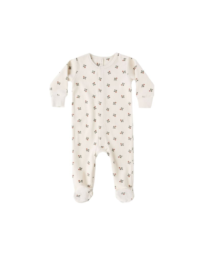 Hidden Snap Footie || Holly Berry by Quincy Mae