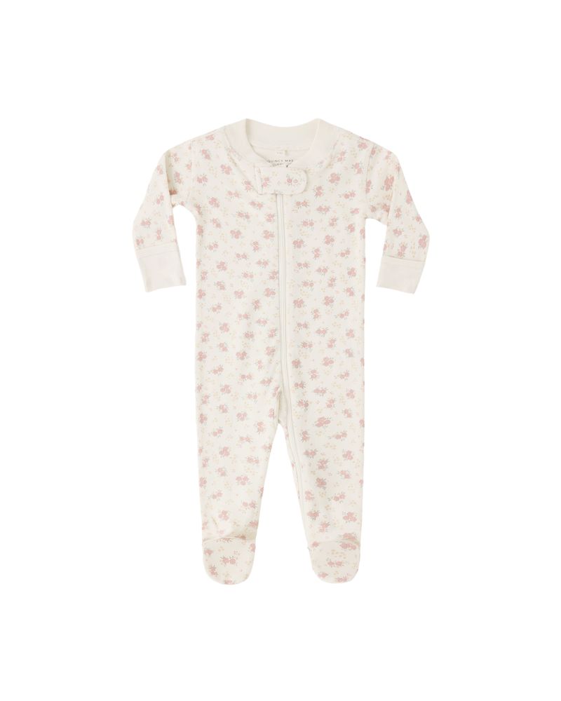 Zip Long Sleeve Sleeper Footie || Flower Field by Quincy Mae