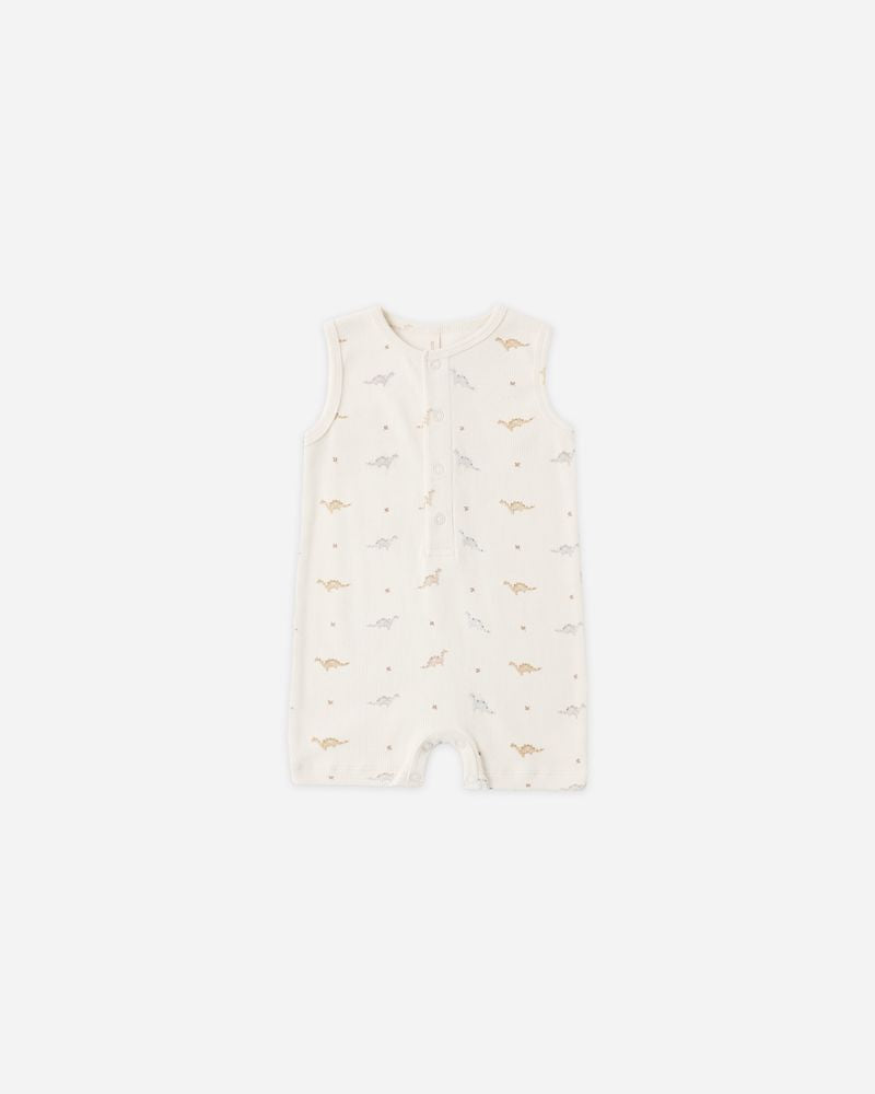 Ribbed Henley Romper || Dinos by Quincy Mae