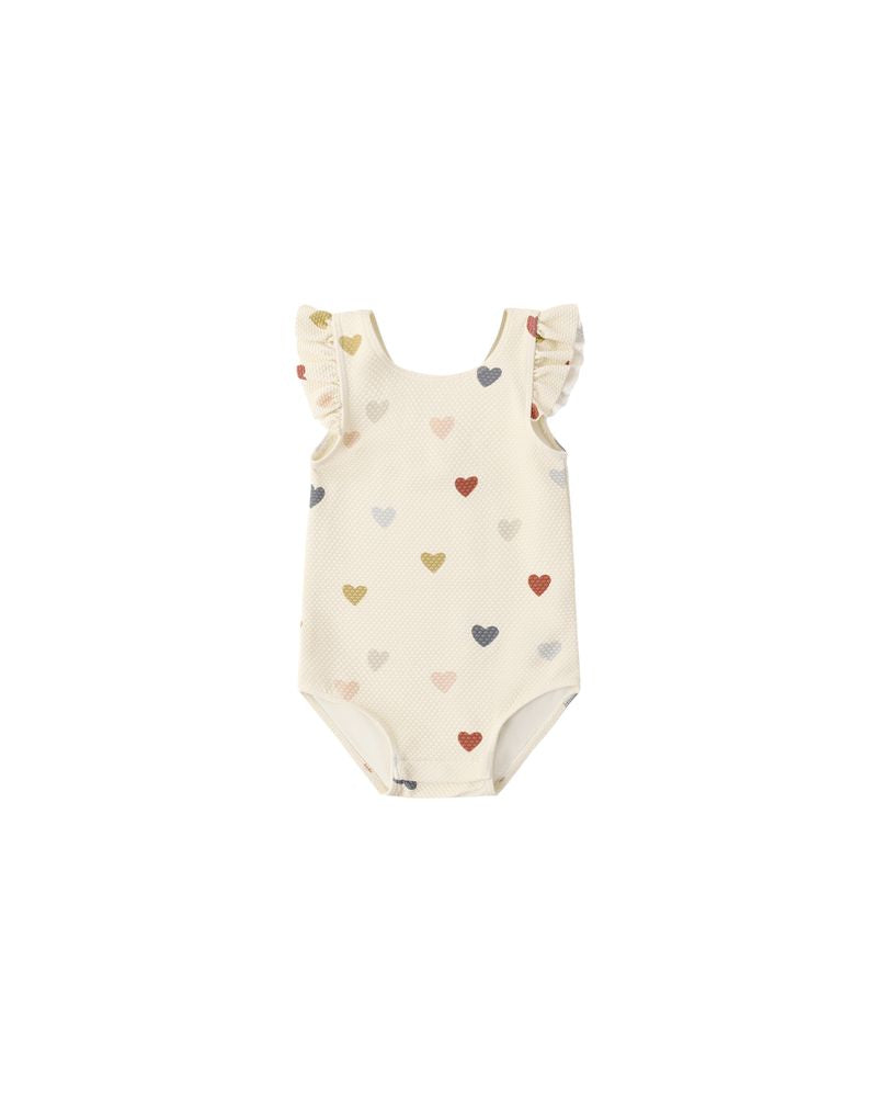 Scoop Back One-Piece Swimsuit || Confetti Hearts by Quincy Mae
