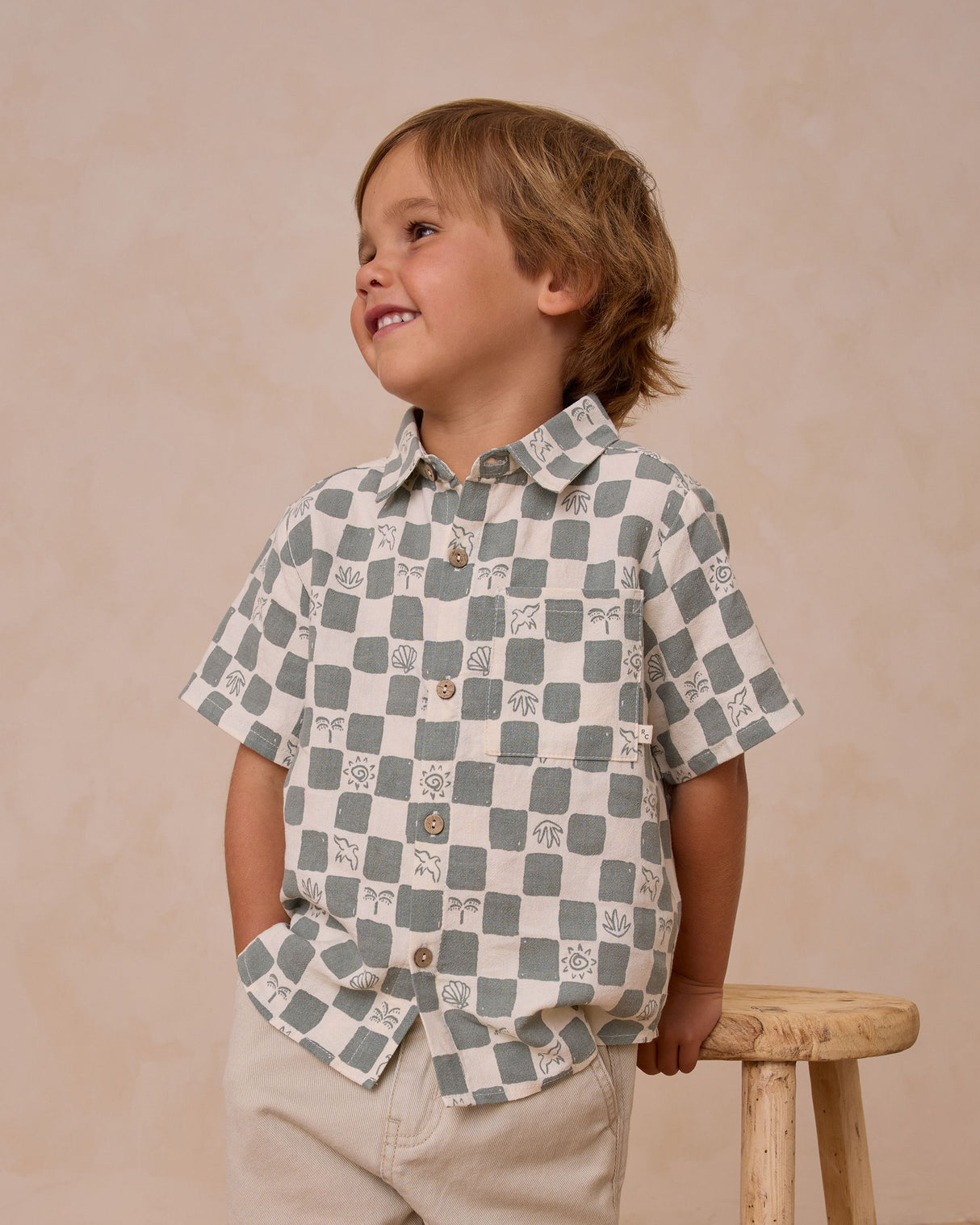 Collared Short Sleeve Shirt || Coastal Check by Rylee + Cru