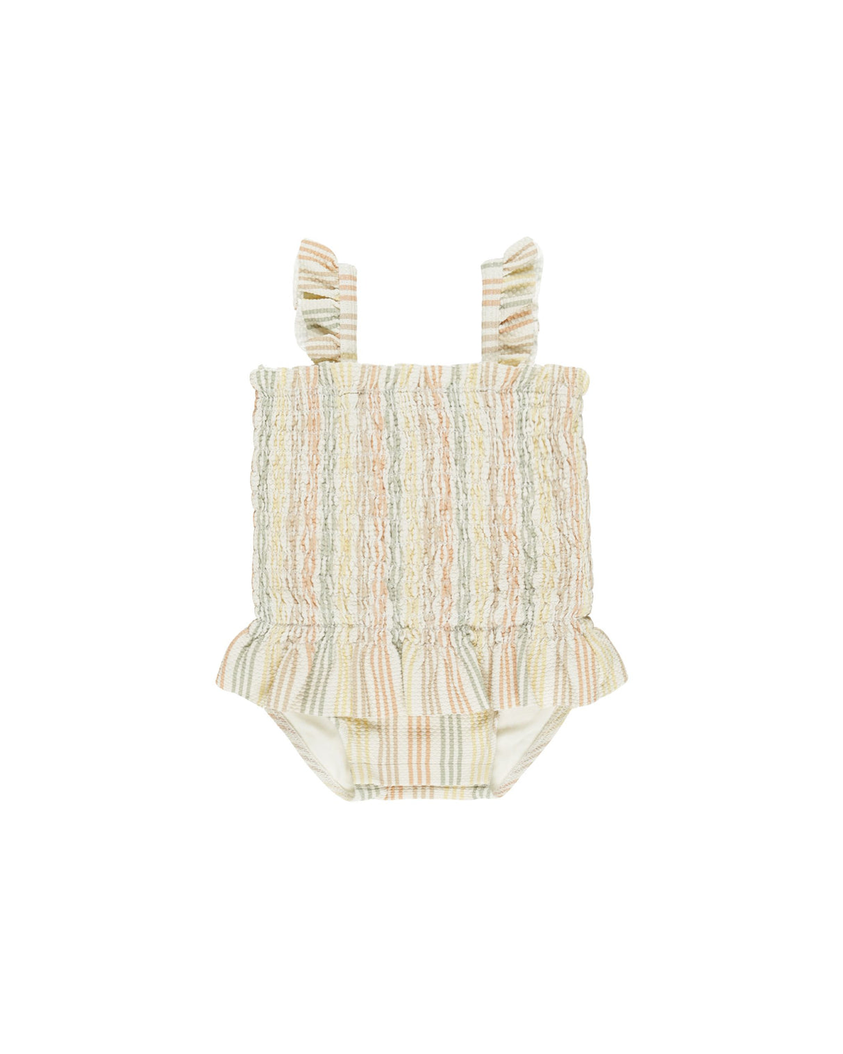 Smocked One-Piece Swimsuit || Multi Stripe by Quincy Mae