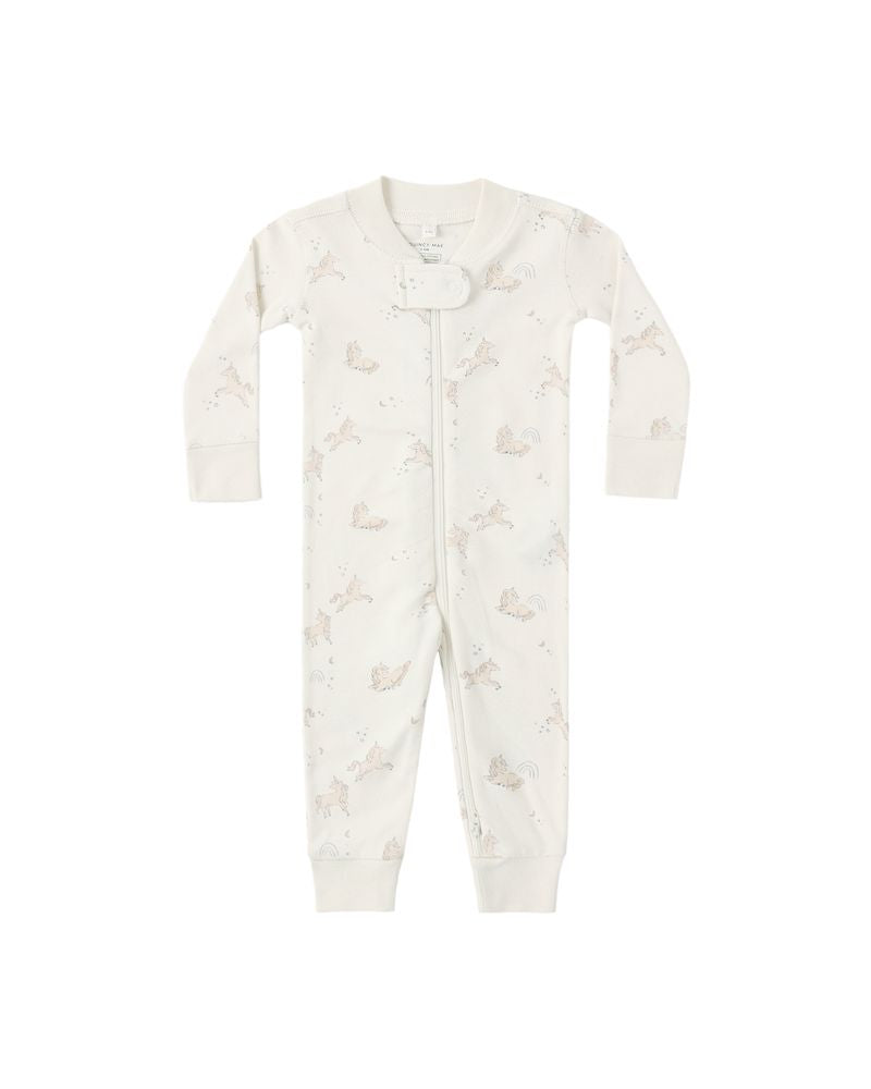 Zip Longsleeve Sleeper || Unicorns by Quincy Mae