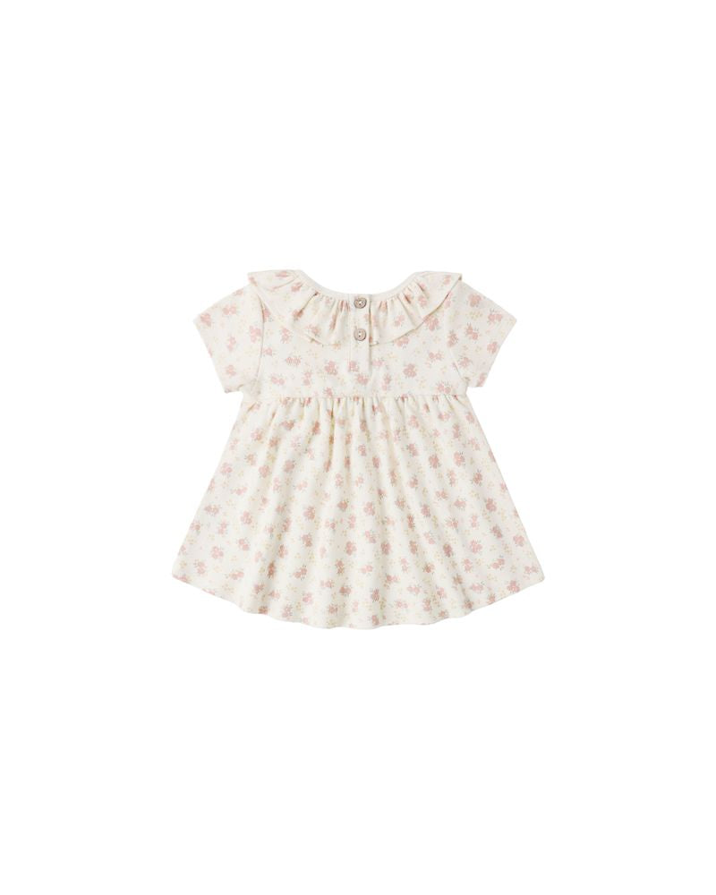 Ruffle Collar Jersey Dress || Flower Field by Quincy Mae