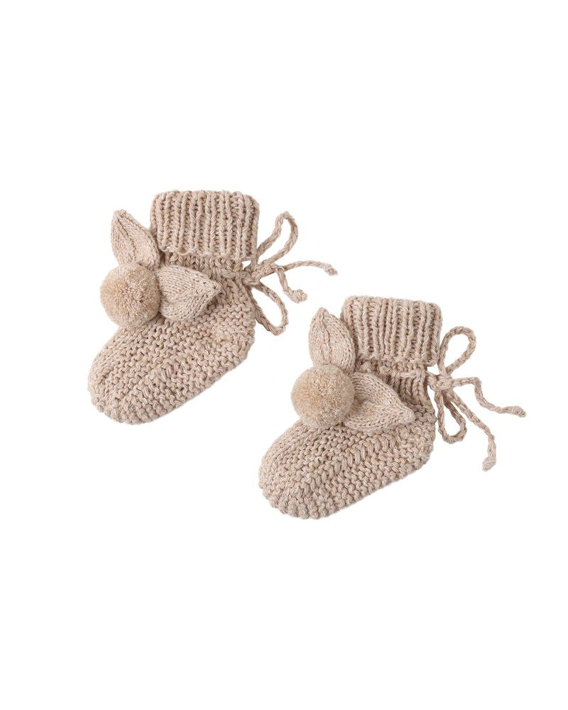 Bunny Knit Booties || Heathered Latte by Quincy Mae