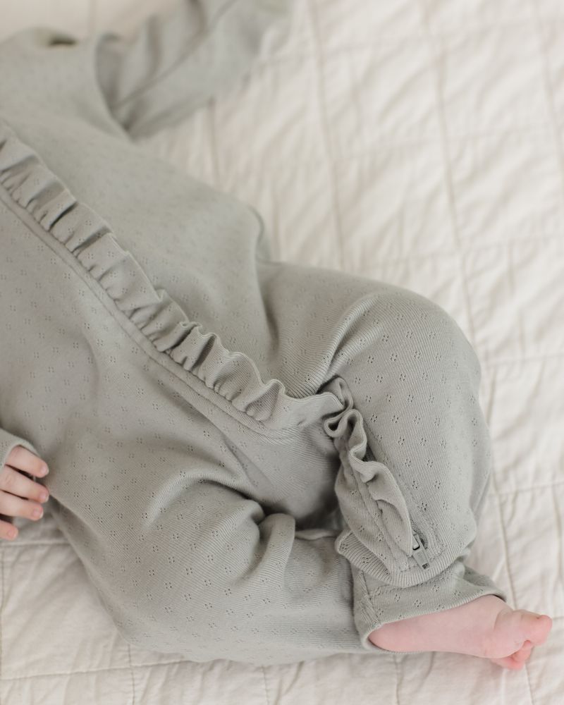 Ruffle Jumpsuit || Sage by Quincy Mae