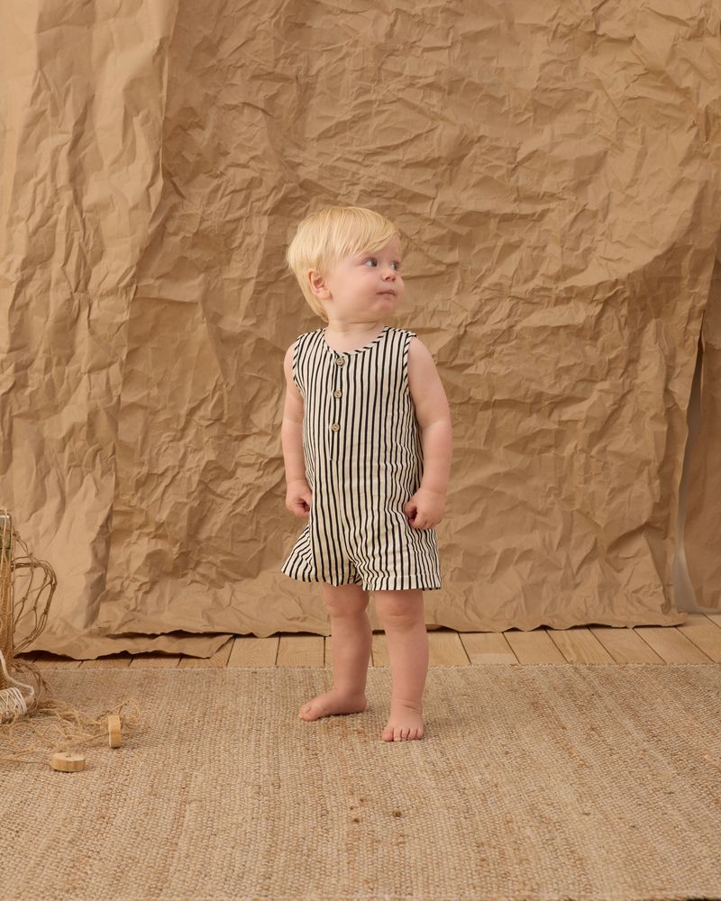 Mavrick Romper || Wavy Stripe by Rylee + Cru