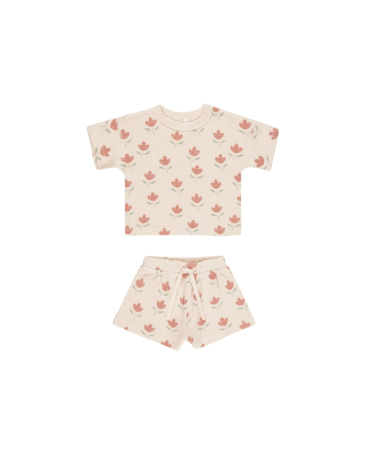 Waffle Tee + Short Set || Tulips by Quincy Mae