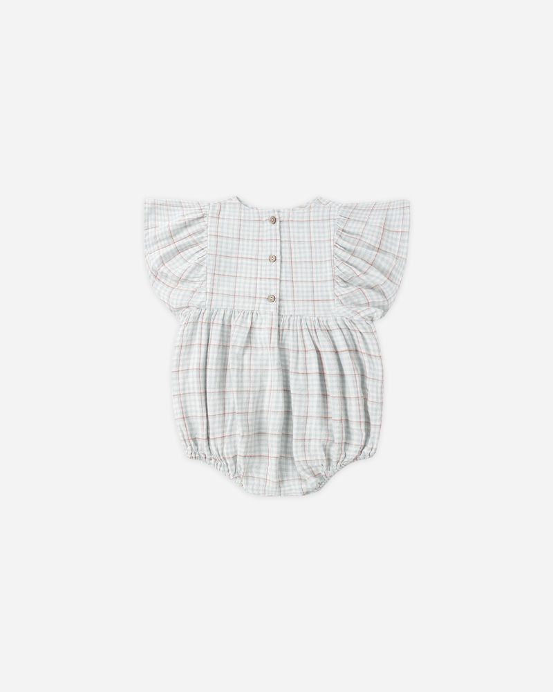 Kalea Romper || Light Blue Plaid by Rylee + Cru