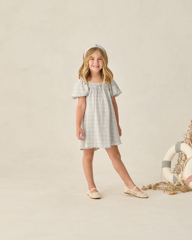 Sabrina Mini Dress || Light Blue Plaid by Rylee + Cru