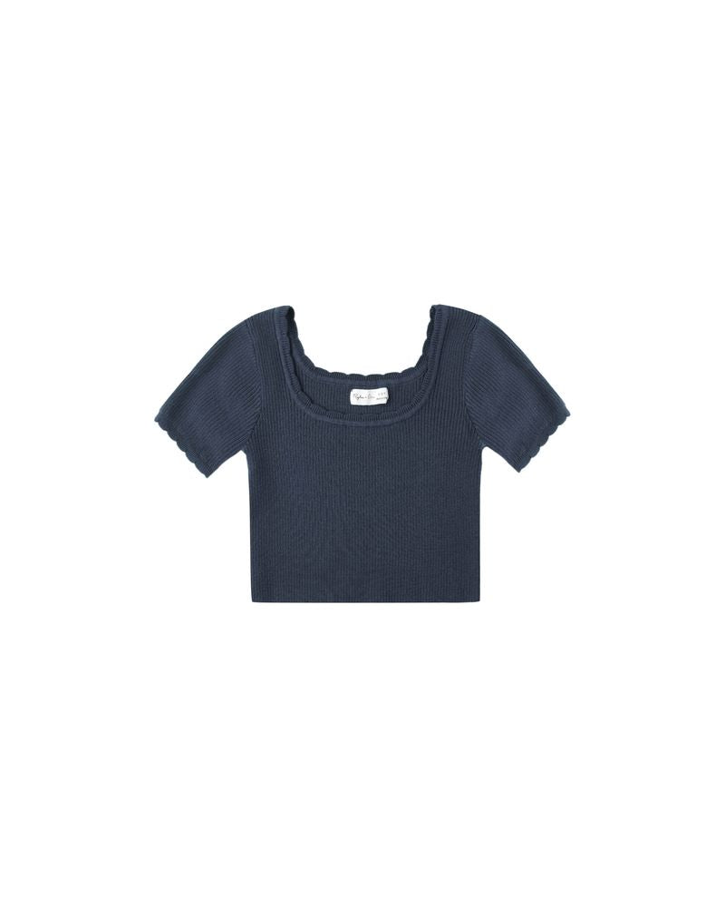 Scallop Tee || Navy by Rylee + Cru