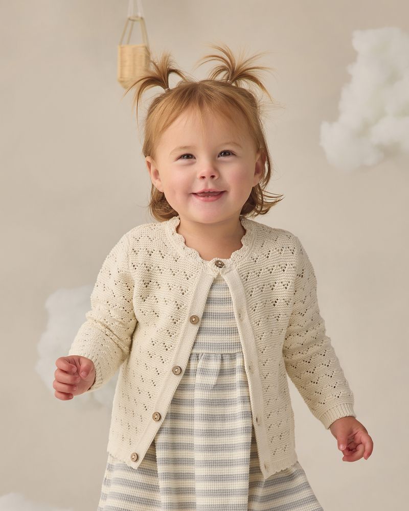 Scalloped Cardigan || Natural by Quincy Mae