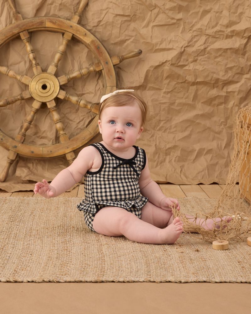 Skirted One-Piece || Black Gingham by Rylee + Cru