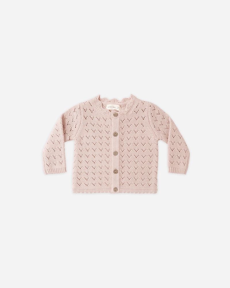 Scalloped Cardigan || Blush by Quincy Mae
