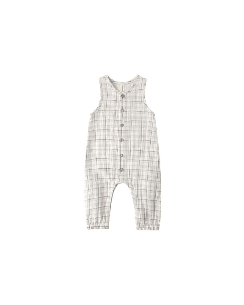 Woven Jumpsuit || Blue Plaid by Quincy Mae