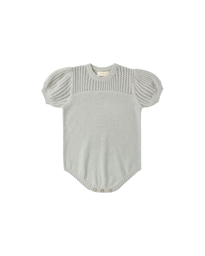 Pointelle Knit Romper || Sage by Quincy Mae
