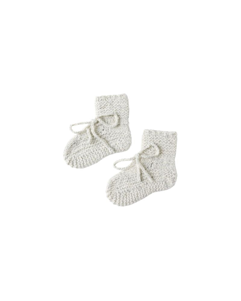 Knit Booties || Heathered Blue by Quincy Mae