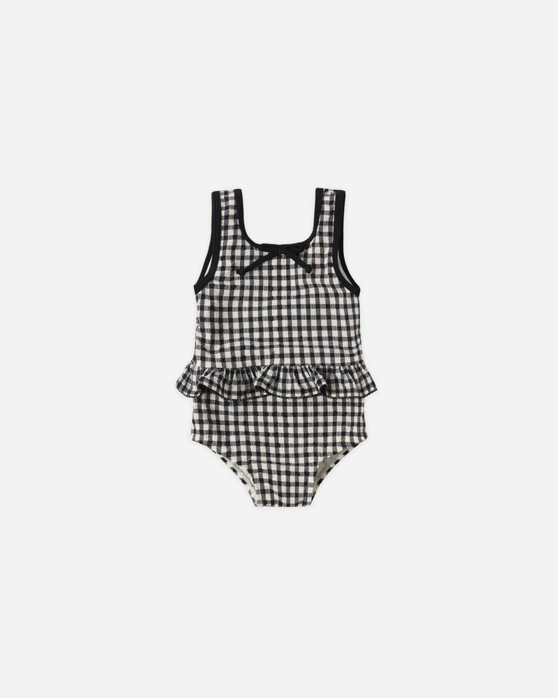 Skirted One-Piece || Black Gingham by Rylee + Cru