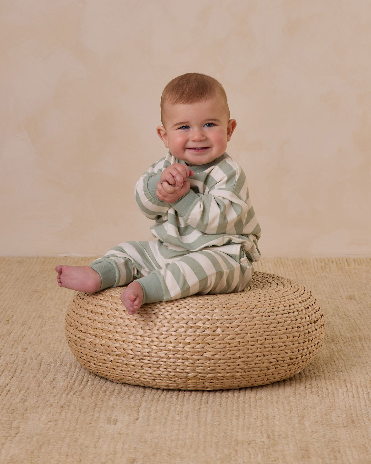 Relaxed Sweatpant || Sage Stripe by Quincy Mae