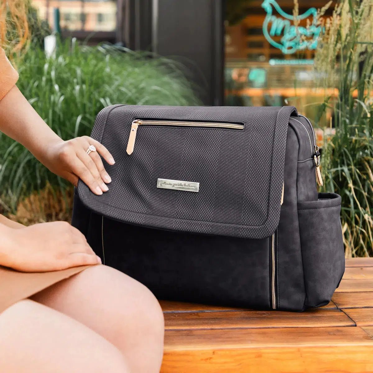 Boxy Backpack Deluxe in Carbon Cable Stitch by Petunia Pickle Bottom