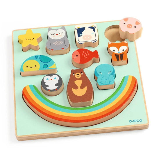 Puzz & Boom Rainbow Wooden Puzzle by Djeco
