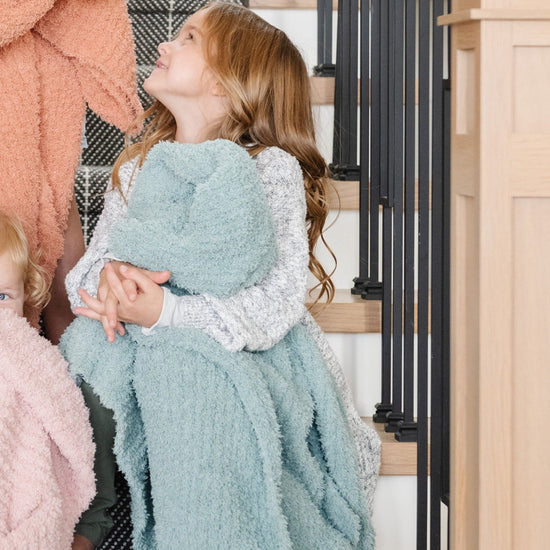 Ribbed Bamboni Receiving Blanket - Surf by Saranoni