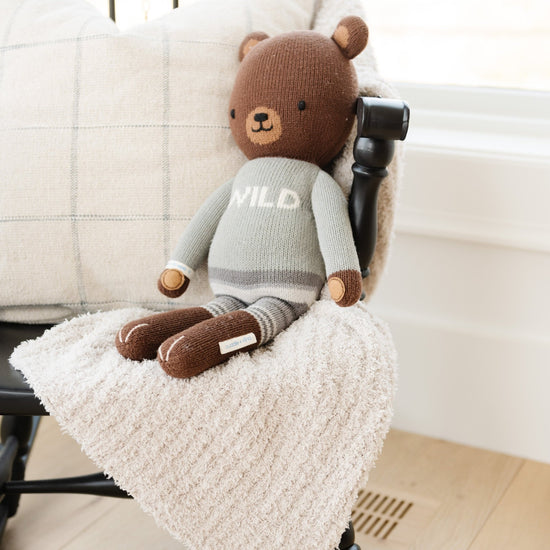 Ribbed Bamboni Receiving Blanket - Moonbeam by Saranoni