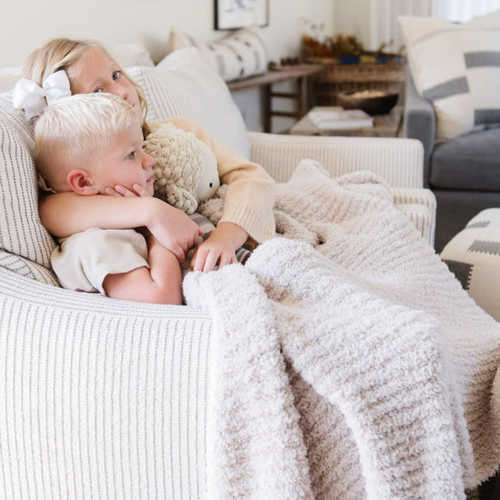 Ribbed Bamboni Receiving Blanket - Moonbeam by Saranoni