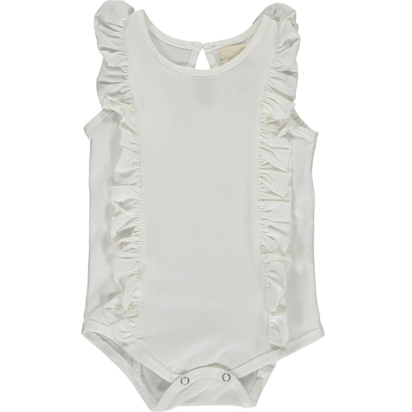 Ruffle Onesie - White by Vignette