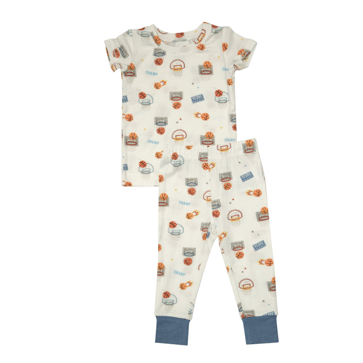 Short Sleeve Loungewear Set in Basketball by Angel Dear