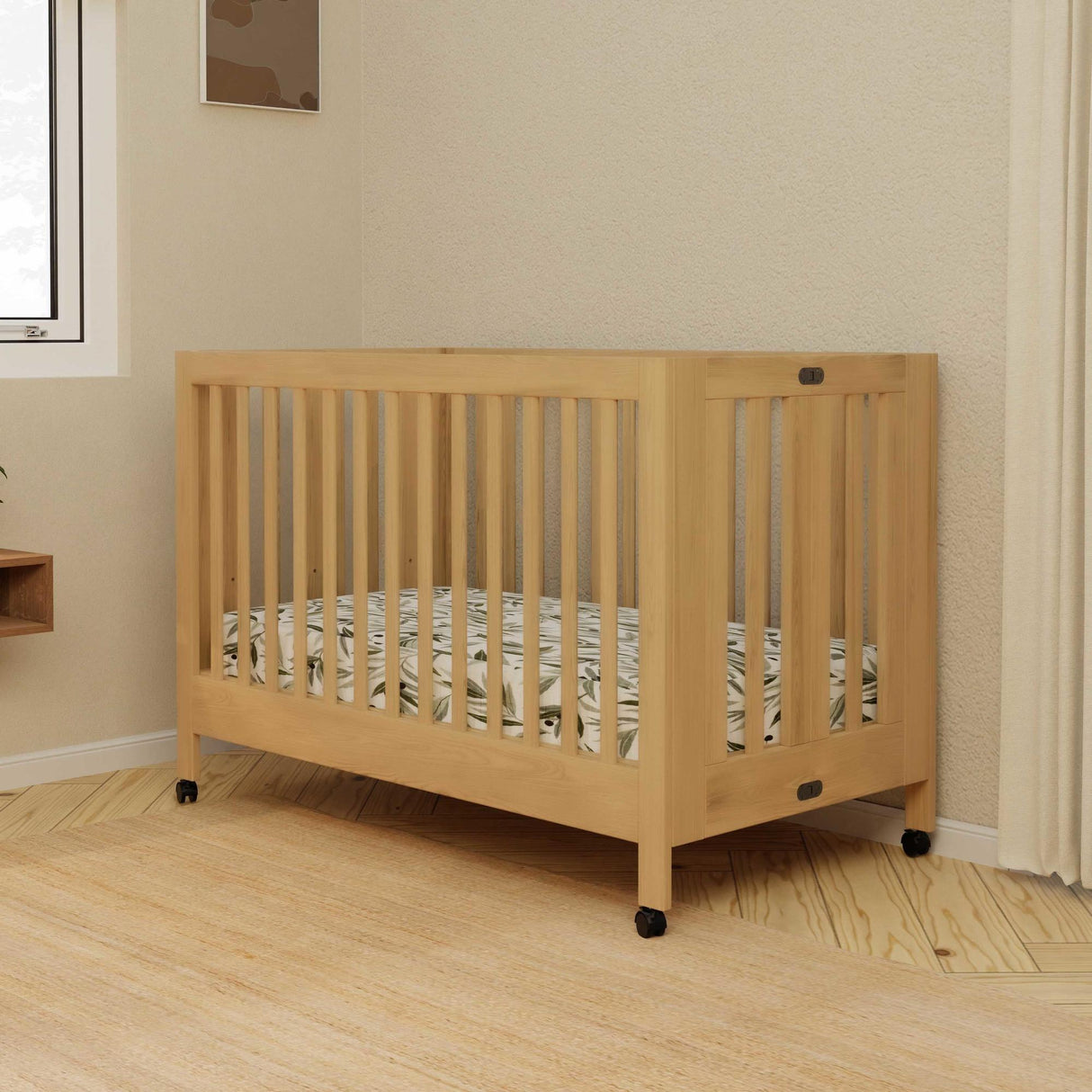 Babyletto Maki Portable Folding Crib with Toddler Bed Conversion Kit