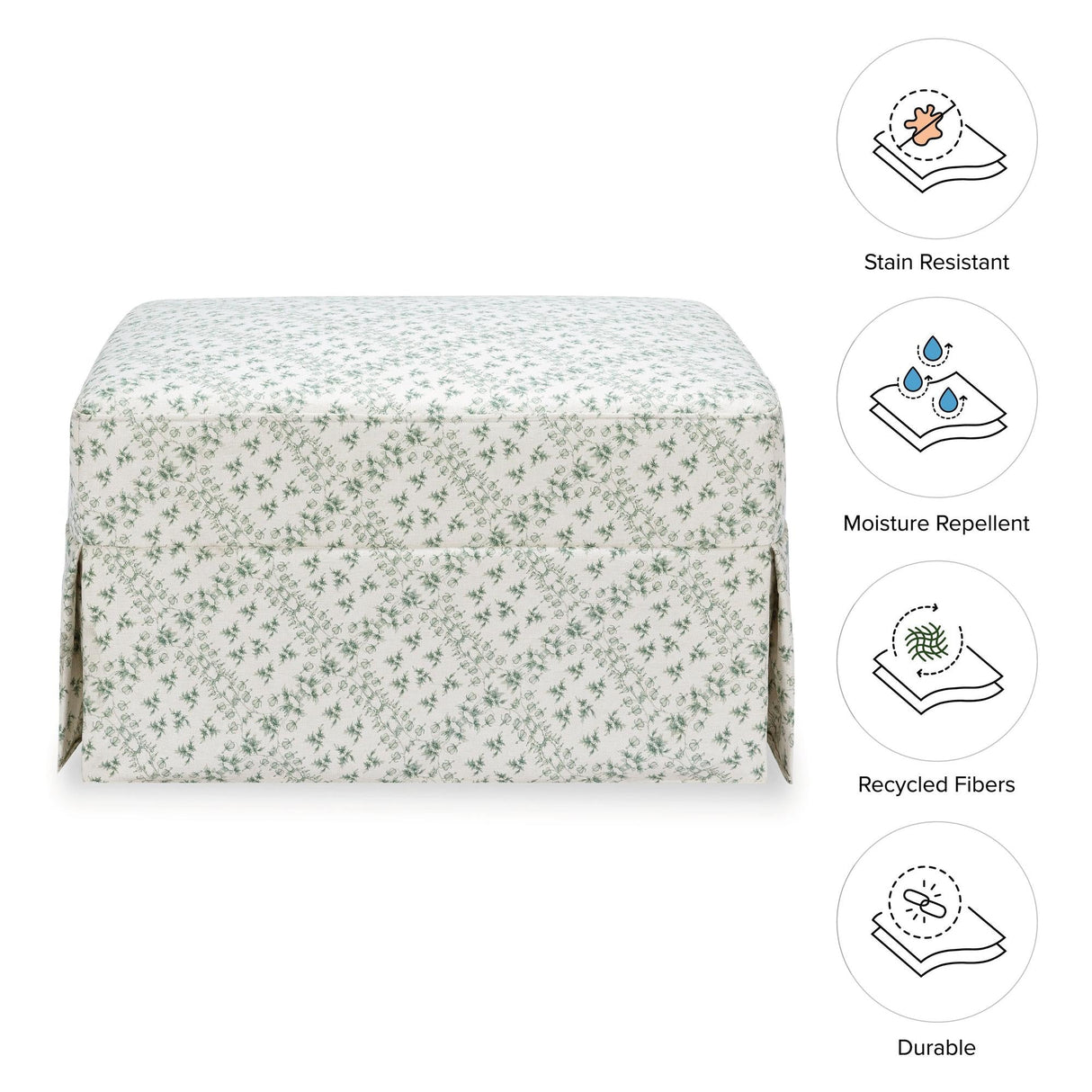 Sarah Flint x Namesake Crawford Gliding Ottoman in Eco-Performance Fabric | Water Repellent & Stain Resistant