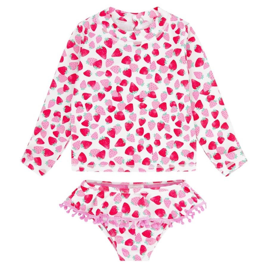 Sandy Toes Rashguard Swim Set- Strawberry by Feather 4 Arrow