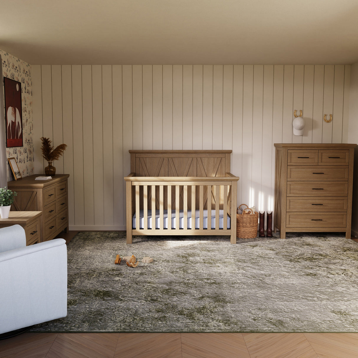 Monogram by Namesake Emory Farmhouse 4-in-1 Convertible Crib